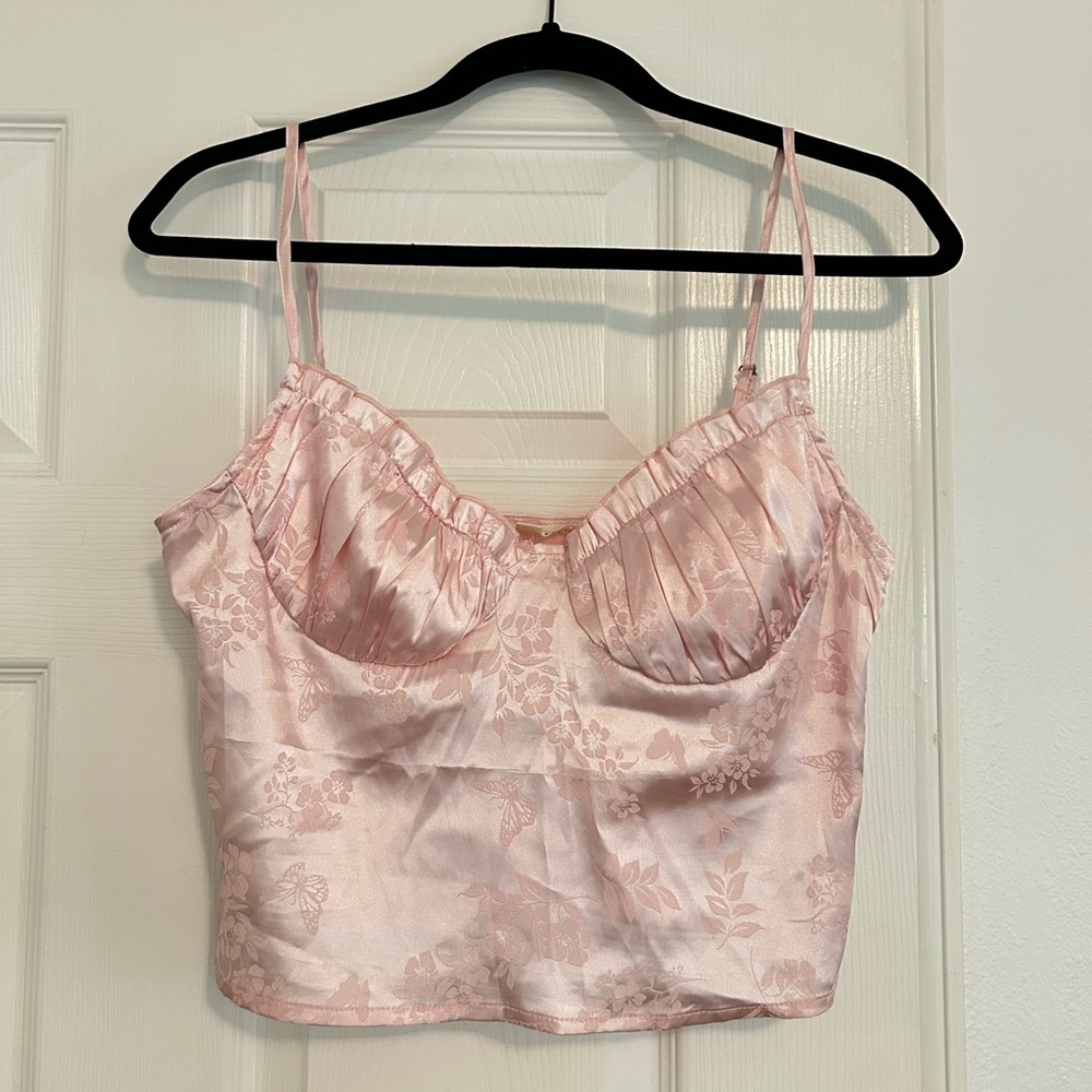 PacSun L.A. Hearts Blush Satin Tank Top